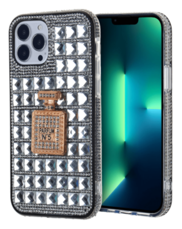 Crystal Stones Case with Perfume Adornment - CLEAR for iPhone 8P / 7P (Only Ground Shipping)