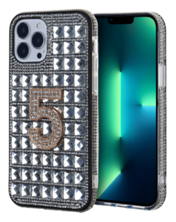 Crystal Stones Case with Five Adornment - CLEAR for iPhone 7G / 8G / SE 2020 (Only Ground Shipping)