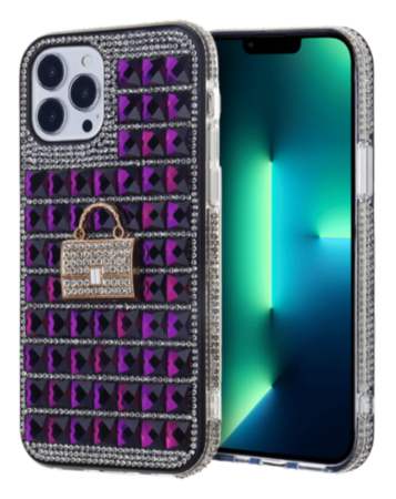 Crystal Stones Case with Five Adornment - PURPLE for iPhone 7G / 8G / SE 2020 (Only Ground Shipping)