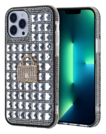 Crystal Stones Case with Bag Adornment - CLEAR for iPhone 7G / 8G / SE 2020 (Only Ground Shipping)