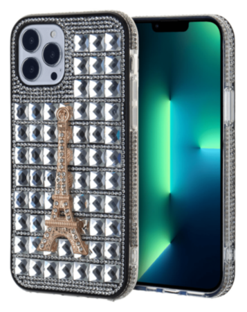 Crystal Stones Case with Paris Adornment - CLEAR for iPhone 8P / 7P (Only Ground Shipping)