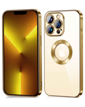 Shiny Wireless Charging Clear Case - GOLD for iPhone 12 / 12 Pro (Only Ground Shipping)