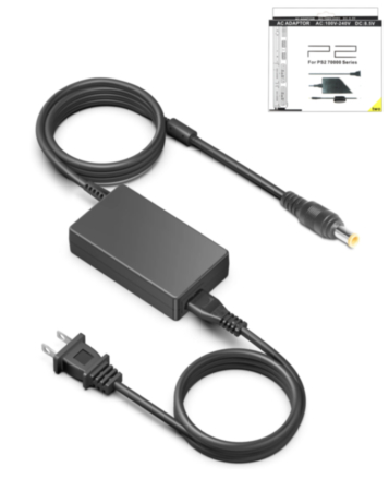 AC Adapter with US Cable for PlayStation 2 (Only Ground Shipping)