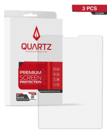 QUARTZ Clear Tempered Glass for iPad Pro 12.9 (2018 / 2020 / 2021 / 2022) (Pack of 3)