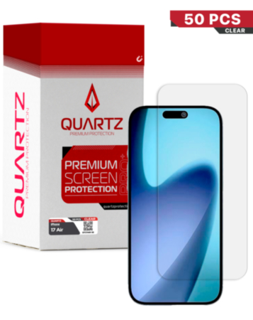 QUARTZ Clear Tempered Glass for iPhone Air (Pack of 50)