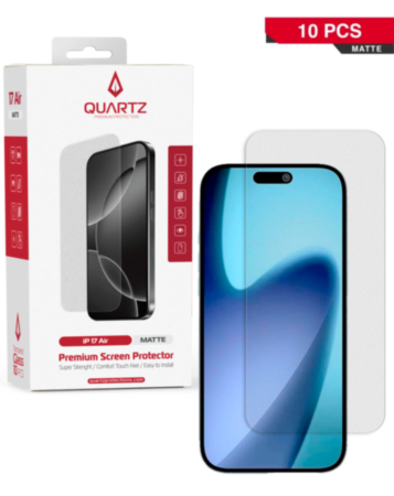 QUARTZ Matte Tempered Glass for iPhone Air (Pack of 10)