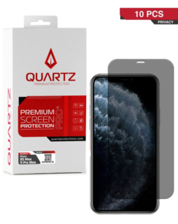 QUARTZ Privacy Tempered Glass for iPhone XS Max / 11 Pro Max (Pack of 10)