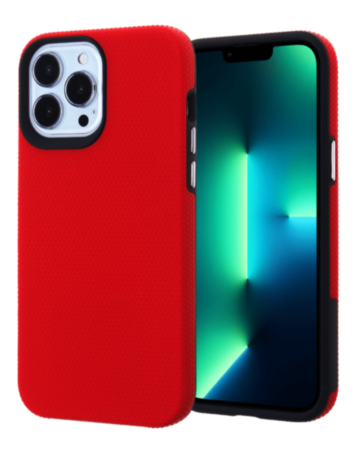 iPhone 13 Mini Shock Absorption Protective Dual Layer Case - RED (Only Ground Shipping)