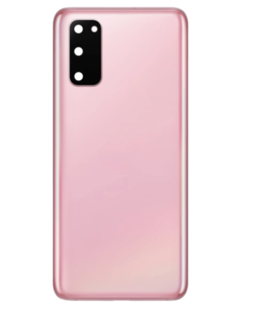 Back Cover Glass with Camera Lens and Adhesive for Galaxy S20 (G980 / G981) (No Logo) (Cloud Pink)