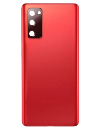 Back Cover Glass with Camera Lens and Adhesive for Galaxy S20 FE (G780 / G781) (No Logo) (Cloud Red)