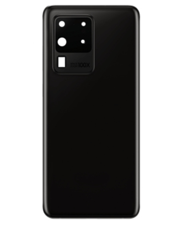 Back Cover Glass with Camera Lens and Adhesive for Galaxy S20 Ultra (G988) (No Logo) (Cosmic Black)