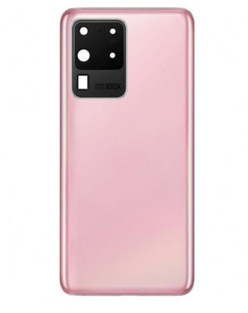 Back Cover Glass with Camera Lens and Adhesive for Galaxy S20 Ultra (G988) (No Logo) (Cosmic Pink)