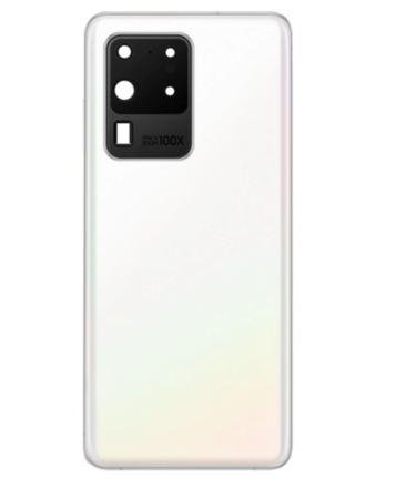 Back Cover Glass with Camera Lens and Adhesive for Galaxy S20 Ultra (G988) (No Logo) (Cloud White)