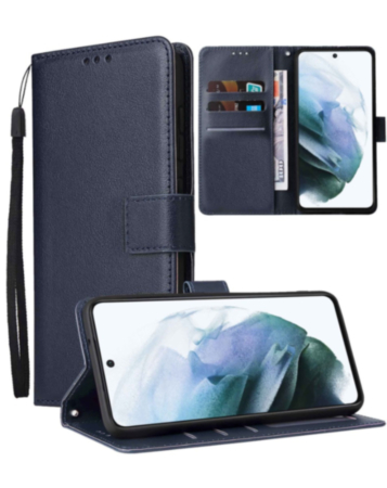 Moto Edge+ (2023) Leather Wallet Case with Card Slot - BLUE (Only Ground Shipping)
