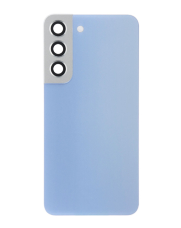 Back Cover Glass with Camera Lens and Adhesive for Galaxy S22 (S901) (No Logo) (Sky Blue)