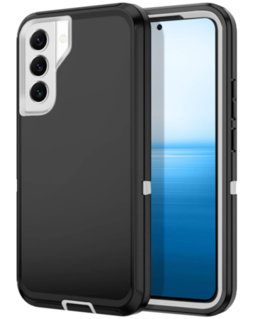 Heavy Duty Case for Galaxy S22 (BLACK & WHITE) (Only Ground Shipping)