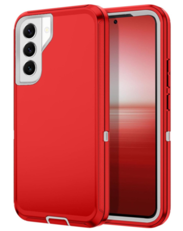 Heavy Duty Case for Galaxy S22 (RED & WHITE) (Only Ground Shipping)