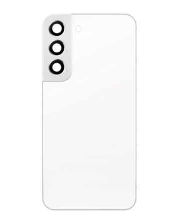 Back Cover Glass with Camera Lens and Adhesive for Galaxy S22 (S901) (No Logo) (Phantom White)