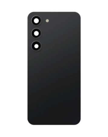 Back Cover Glass with Camera Lens and Adhesive for Galaxy S23 (S911) (US / International) (Service Pack) (Phantom Black)