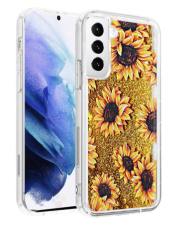 Galaxy S23 Liquid Quicksand Glitter Cover Case - SUNFLOWERS (Only Ground Shipping)