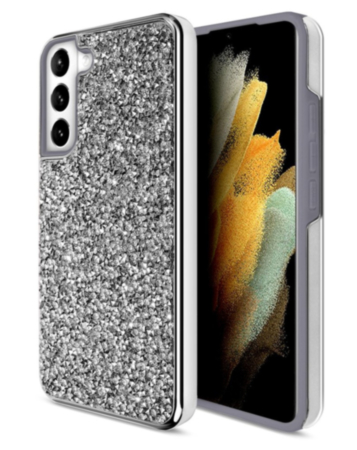 Galaxy S23 Plus Bling Diamond Crystal Dual Layer Case - SILVER (Only Ground Shipping)