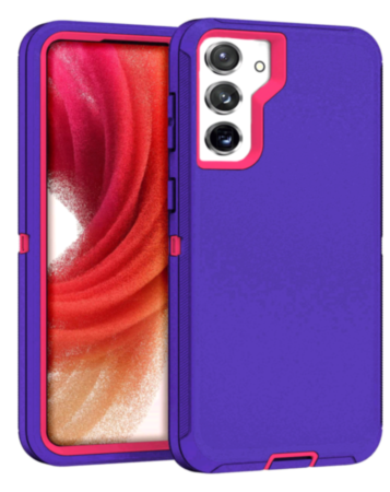 Heavy Duty Case for Galaxy S23 Plus (DARK PURPLE & HOT PINK) (Only Ground Shipping)