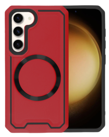 Galaxy S23 Slim Non-Slip Transparent Matte Wireless Charging Case - RED (Only Ground Shipping)