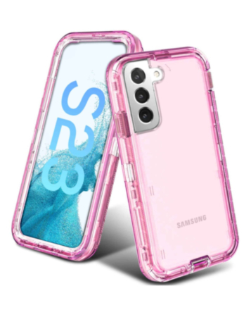 Galaxy S23 Transparent Shockproof Case - PINK (Only Ground Shipping)