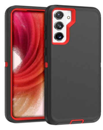 Heavy Duty Case for Galaxy S23 Plus (BLACK & RED) (Only Ground Shipping)