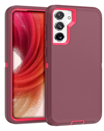 Heavy Duty Case for Galaxy S23 Plus (MAROON & HOT PINK) (Only Ground Shipping)