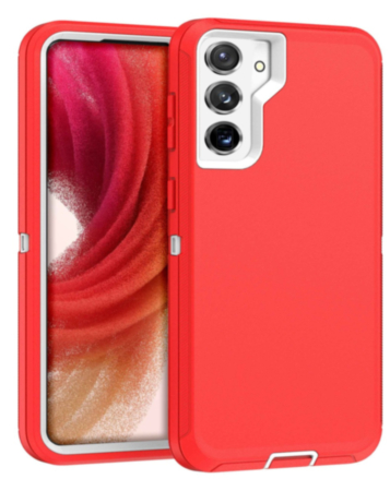 Heavy Duty Case for Galaxy S23 Plus (RED & WHITE) (Only Ground Shipping)