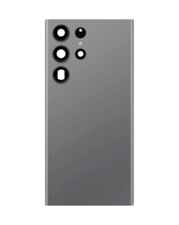 Back Cover Glass with Camera Lens and Adhesive for Galaxy S23 Ultra (S918) (No Logo) (Graphite)