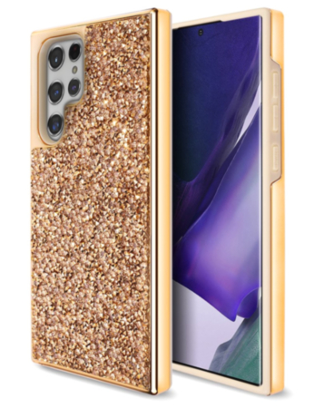 Galaxy S23 Ultra Bling Diamond Crystal Dual Layer Case - GOLD (Only Ground Shipping)