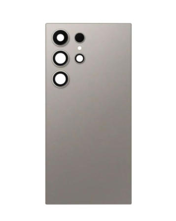 Back Cover Glass with Camera Lens and Adhesive for Galaxy S24 Ultra (S928) (No Logo) (Titanium Gray)
