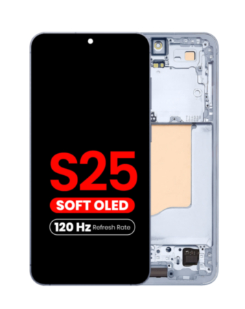 OLED Assembly with Frame for Galaxy S25 (S931) (Icy Blue) (Aftermarket Plus Soft / 120Hz)