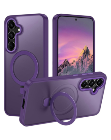 Carbon Wireless Charging Case with Ring Stand - PURPLE for Galaxy S25 Plus (Only Ground Shipping)