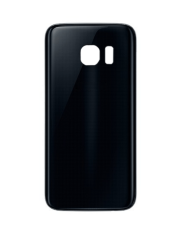 Back Glass with Camera Lens and Adhesive for Galaxy S7 (NO LOGO) (BLACK)