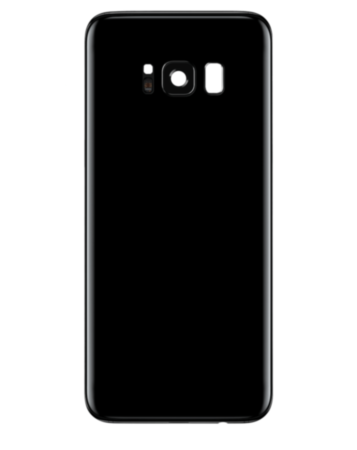 Back Glass with Camera Lens and Adhesive for Galaxy S8 (NO LOGO) (BLACK)