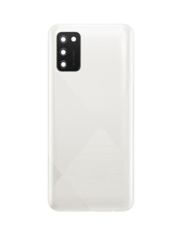 Back Glass with Camera Lens and Adhesive for Galaxy A02s (A025U / 2020) (NO LOGO) (WHITE)