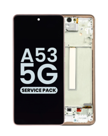 OLED Assembly with Frame for Galaxy A53 5G (A536 / 2022) (AWESOME PEACH) (Service Pack)