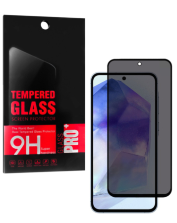 Grab wholesale deals on the privacy tempered glass for the Galaxy A55 5G 2024, 2.5D, 1 piece.