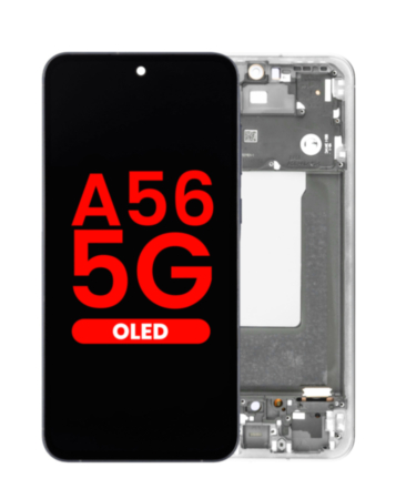 OLED Assembly with Frame for Galaxy A56 (A566 / 2025) (LIGHT GRAY) (Aftermarket OLED)