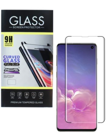 Shop the full glue tempered glass for Galaxy S10, case-friendly, 3D curved, one piece.