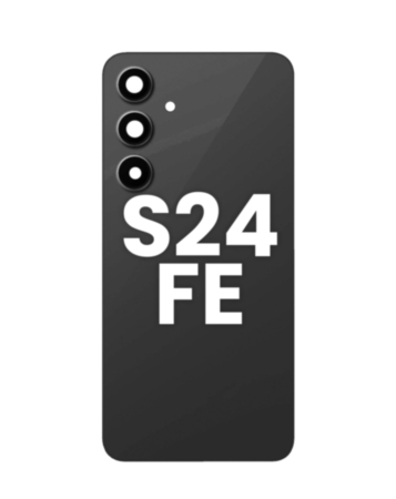 Back Cover Glass with Camera Lens and Adhesive for Galaxy S24 FE (S721) (No Logo) (Graphite)