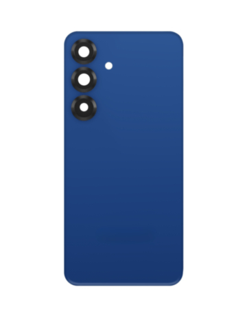 Stock up on the back glass with camera lens and adhesive for Galaxy S25 in navy, no logo.