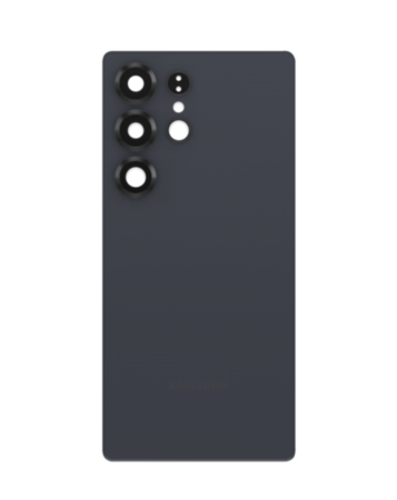 Stock up on the Back Glass with Camera Lens and Adhesive for Galaxy S25 Ultra in titanium jetblack with no logo.