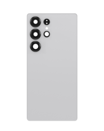 Back Cover Glass with Camera Lens and Adhesive for Galaxy S25 Ultra (S938) (No Logo) (Titanium White Silver)