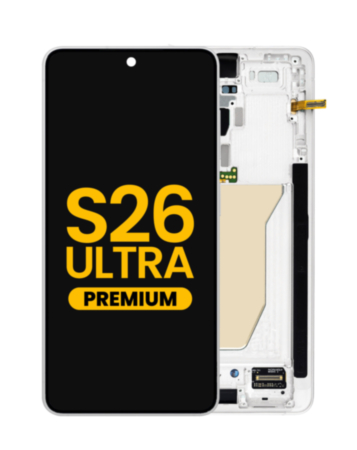 OLED Assembly with Frame for Galaxy S26 Ultra (S948) (White) (Premium)