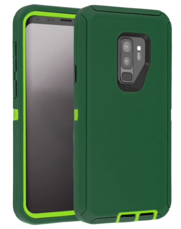 Galaxy S9 Plus Heavy Duty Shockproof Case - Dark Green & Light Green (Only Ground Shipping)