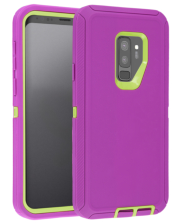 Heavy Duty Case for Galaxy S9 Plus (HOT PINK & GREEN) (Only Ground Shipping)